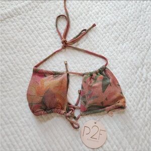 NWT Power 2 The Flower Oona Convertible bikini top size S